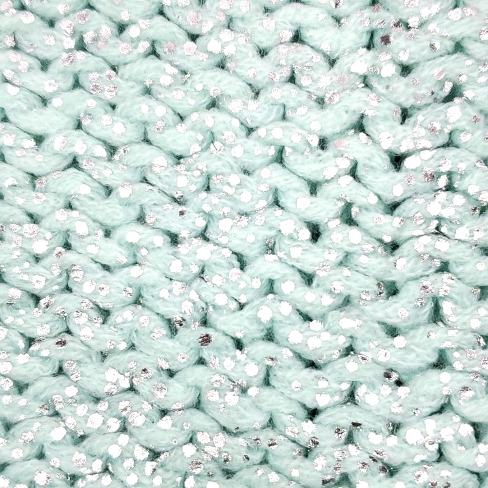 Francescas Foam Green Silver Sparkle Infinity Knit Scarf - Picture 2 of 8
